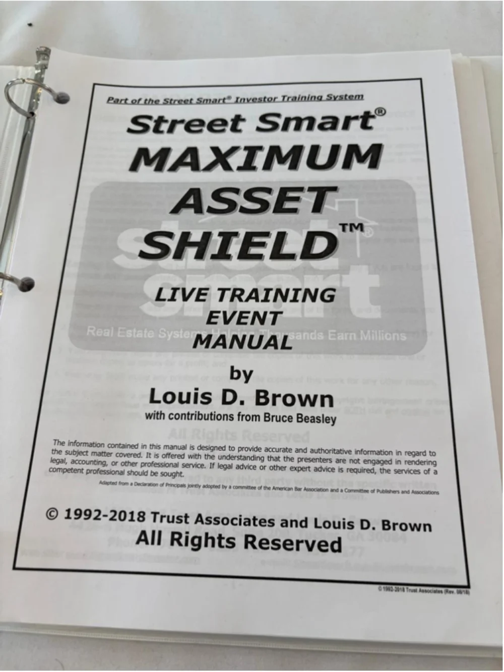 Street Smart Real Estate Investor Training Manuals Set, One Size, #E63